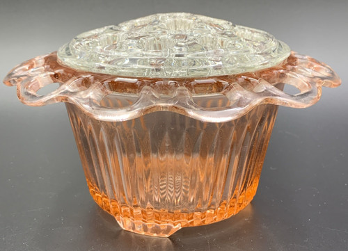 Anchor hocking glass - pink, old