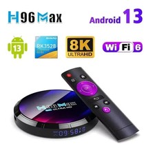 H96 Max 8K RK3528 4GB+64GB UK Plug Ultra HD Smart TV Box Android 13.0 Media Play