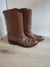 Vintage Leather Cowboy Boots Size 7 UK Brown Quality Hard Soles
