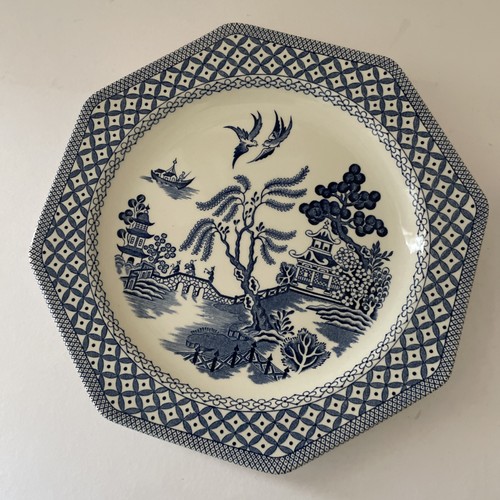 Willow pattern ceramic plate - pattern, j