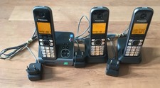 Panasonic KX-TG6721G Black Trio with AB Cordless Phone Used, Very Good