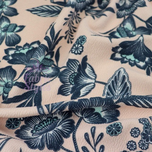 Blush pink floral waffle - blush,