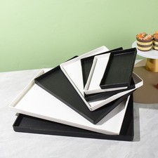 Black White Large Plastic Tray