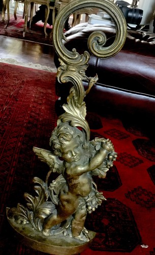 Antique peerage brass cherub - brass,