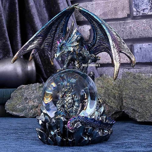 Blue dragon figurine - blue,
