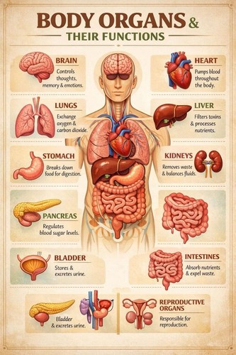 Body organs their functions - body,
