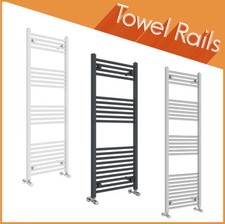 Bathroom Heated Towel Rail Radiator Straight Ladder Warmer Heating Rad All Sizes