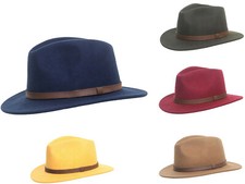 Colorado Waterproof 100% Wool Fedora Hat Foldable Felt Trilby with Leather Band