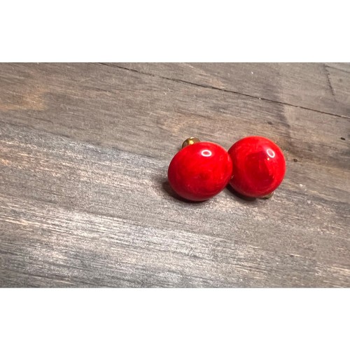 Vintage cheery red marbled