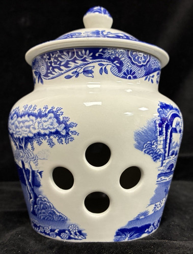 Spode blue italian garlic - garlic, jar