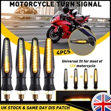 4x Motorcycle Indicators Bike LED Turn Signal Light Blinkers Amber Universal UK