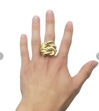 Love knot Ring stainless steel 14K Gold plated on precious Metal, Men's Gents