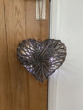 SHABBY CHIC WICKER HEART WITH