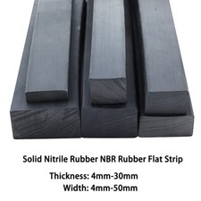 Solid Black Nitrile NBR Rubber Strip - Various Lengths, Widths And Thicknesses