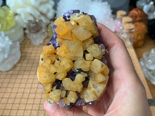 Natural amethyst calcite - amethyst,