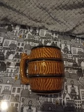 This is a vintage ceramic beer tankard, crafted in Czechoslovakia Ditmar Urbach