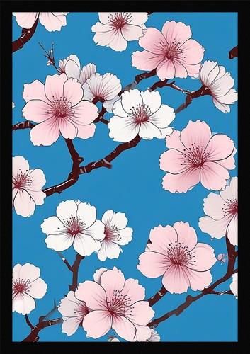 Vibrant cherry blossom framed - vibrant,