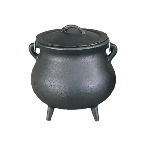 Cast iron cauldron - cast, lid