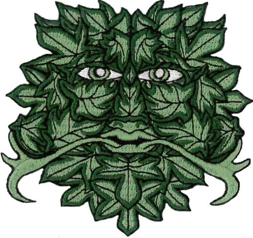Green man embroidered - embroidered, patch