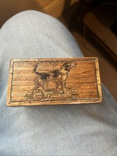 Napoleonic Prisoner Of War ? Straw Work Box With Dog Decoration