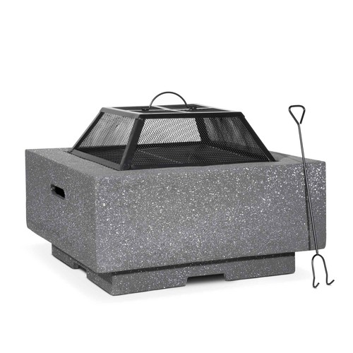 Mgo fire pit square - fire, with