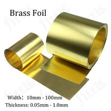 Brass Sheet Plate 0.05-1mm Thickness Brass Foil Strip Band Roll Metal Fine Plate