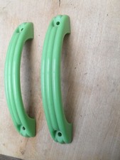 pair of art deco green hard plastic type double door handles 2 1930s handles 11Y