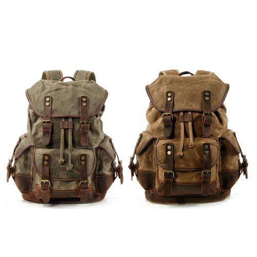 Vintage canvas backpack - canvas,
