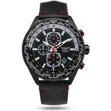 Aviator F-Series Mens Professional Chronograph Leather Strap 45mm Watch AVAW9485