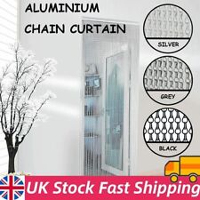 New Aluminium Door Fly Screen Metal Chain Curtain Insect Blinds 214cm x 90cm UK