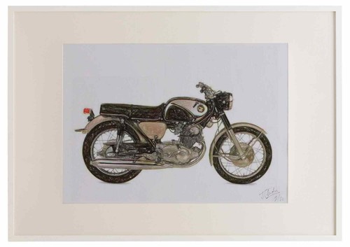 Honda cb77 1966 framed - honda,