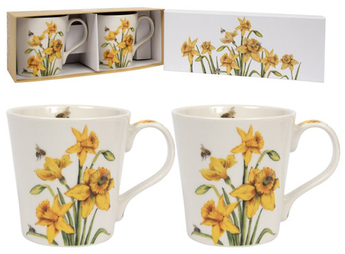 Fine china daffodil mugs - 2,