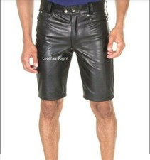 Mens Real Leather Bermuda