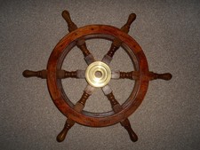 Vintage 18 inch wood and metal ships boat barge  wheel retro New Unused