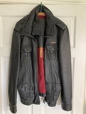 Superdry Brad Black Large Leather Jackets Men’s