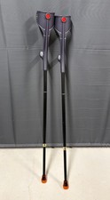 Pair Adjustable Crutches Black