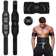 Rechargeable EMS Abdominal Muscle Toning Belt Trainer ABS Stimulator Toner Belt