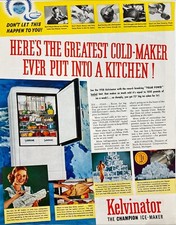 Kelvinator Champion Ice Maker Refrigerator Polar Power 1938 Vtg Mag Print Ad