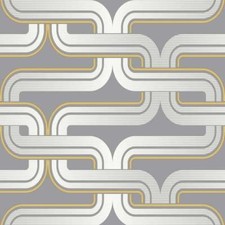 Arthouse Retro Grey Yellow Link Chain 60s 70s Vintage Effect Wallpaper 902405