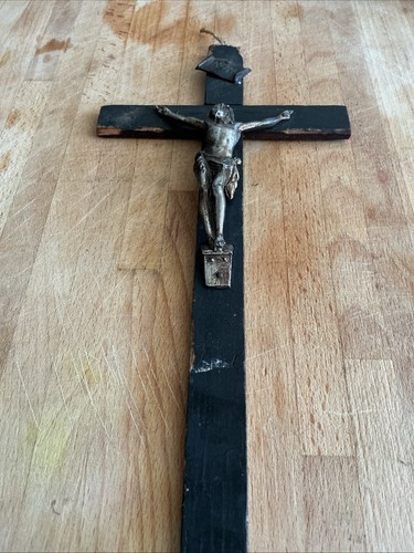 Antique crucifix hardwood - antique,
