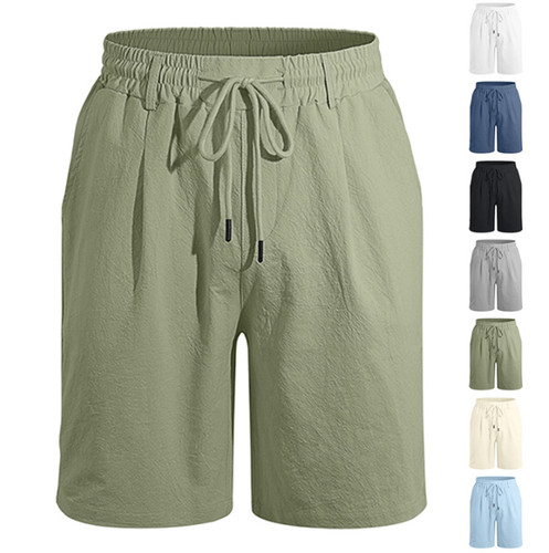 Men linen blend knee - blend, shorts