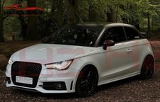 FOR AUDI A1 S1 8X RS1 LOOK HONEYCOMB MESH FRONT GRILLE GLOSS BLACK 2010-2014