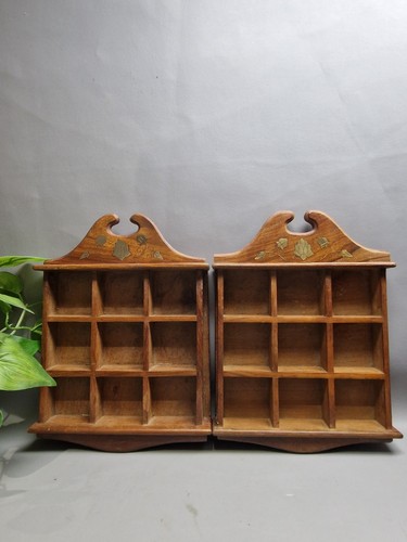Vintage pair wood brass - pair, of