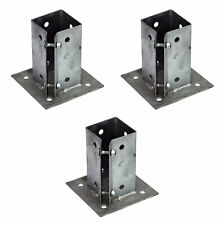Bolt Down Fence Post Support Holder for 75mm 100mm posts Shoe Clamp Grip Galv