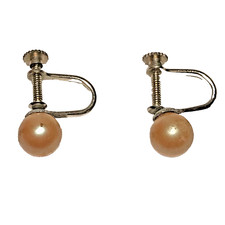 Vintage Imitation Pearl Diamond Earrings