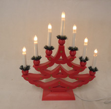 Vintage Woolworths Christmas Musical Candle Red Tree Shaped Lights  (Hol)