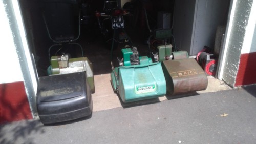 Three vintage lawnmowers - , atco