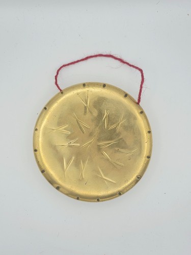 Antique brass dinner gong disc - gong,