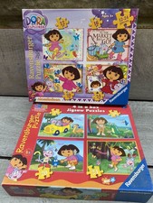2 Dora The Explorer 4 in a Box Puzzles Ravensburger 12 16 20 24 Pc 2pc missing