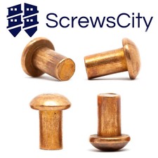 Solid Copper Round Head Rivets DIN 660   M4 M5 M6